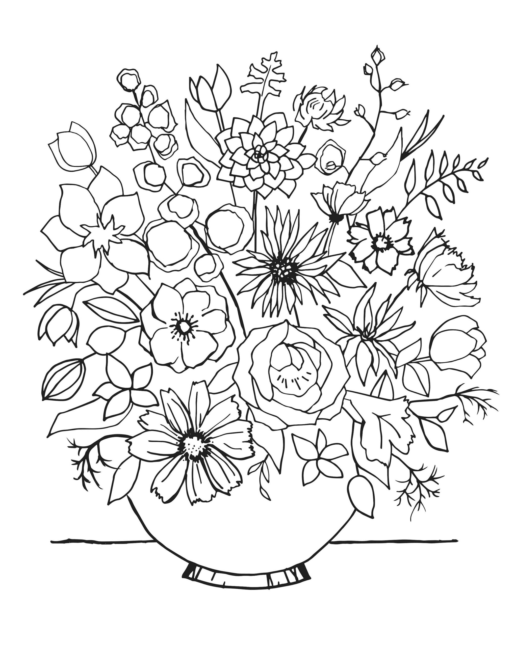 Coloring Pages Flower Bouquet