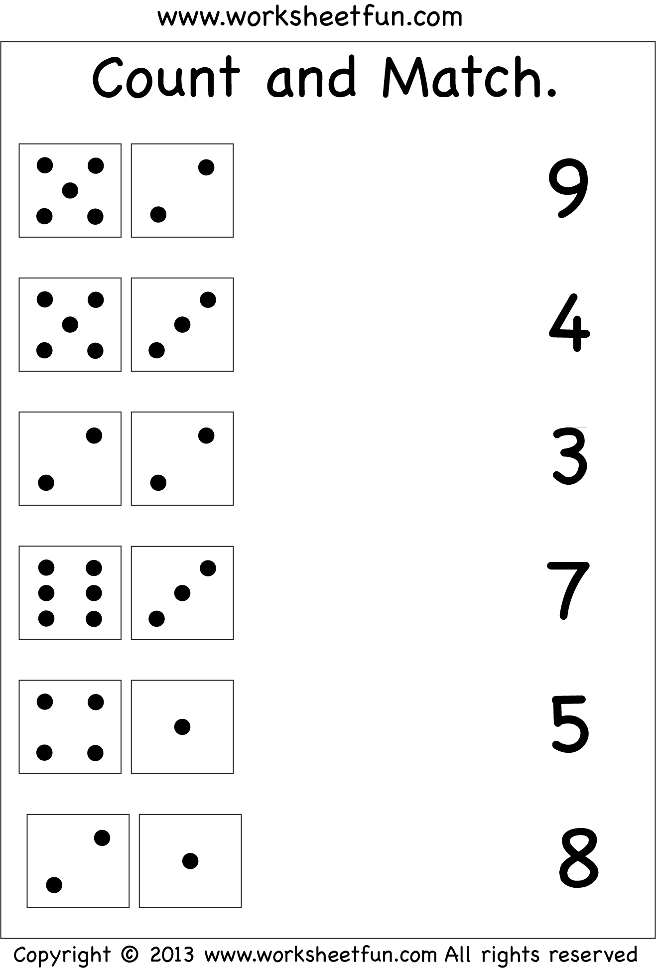 Count The Dots Worksheets