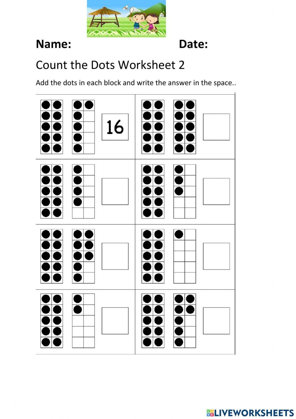 count the dots worksheets