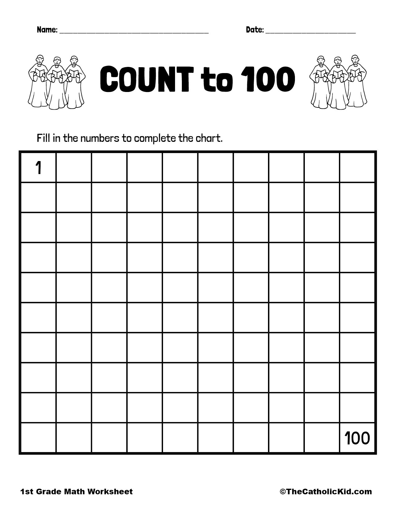 counting worksheets 1 100