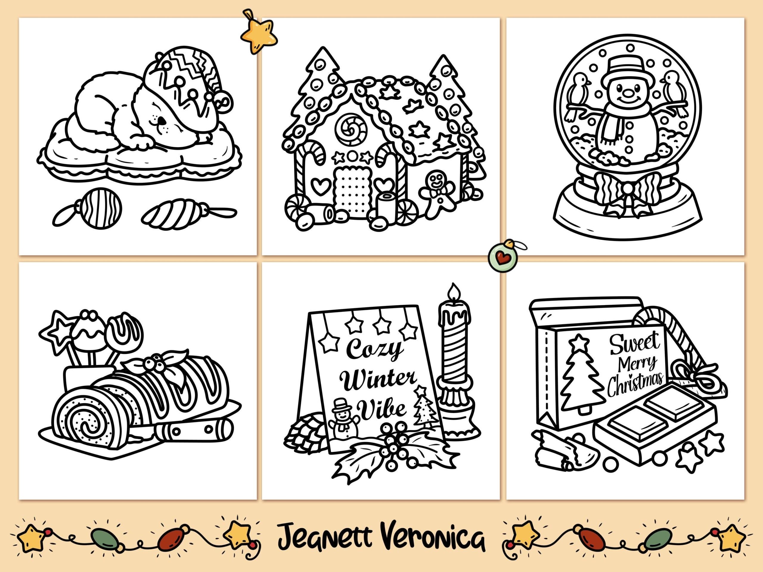 Cozy Girl Christmas Coloring Pages Set Three 10 Pages Instant Download PDF Etsy Cozy Girl Christmas Coloring Pages Set Three 10 Pages Instant Download PDF Etsy