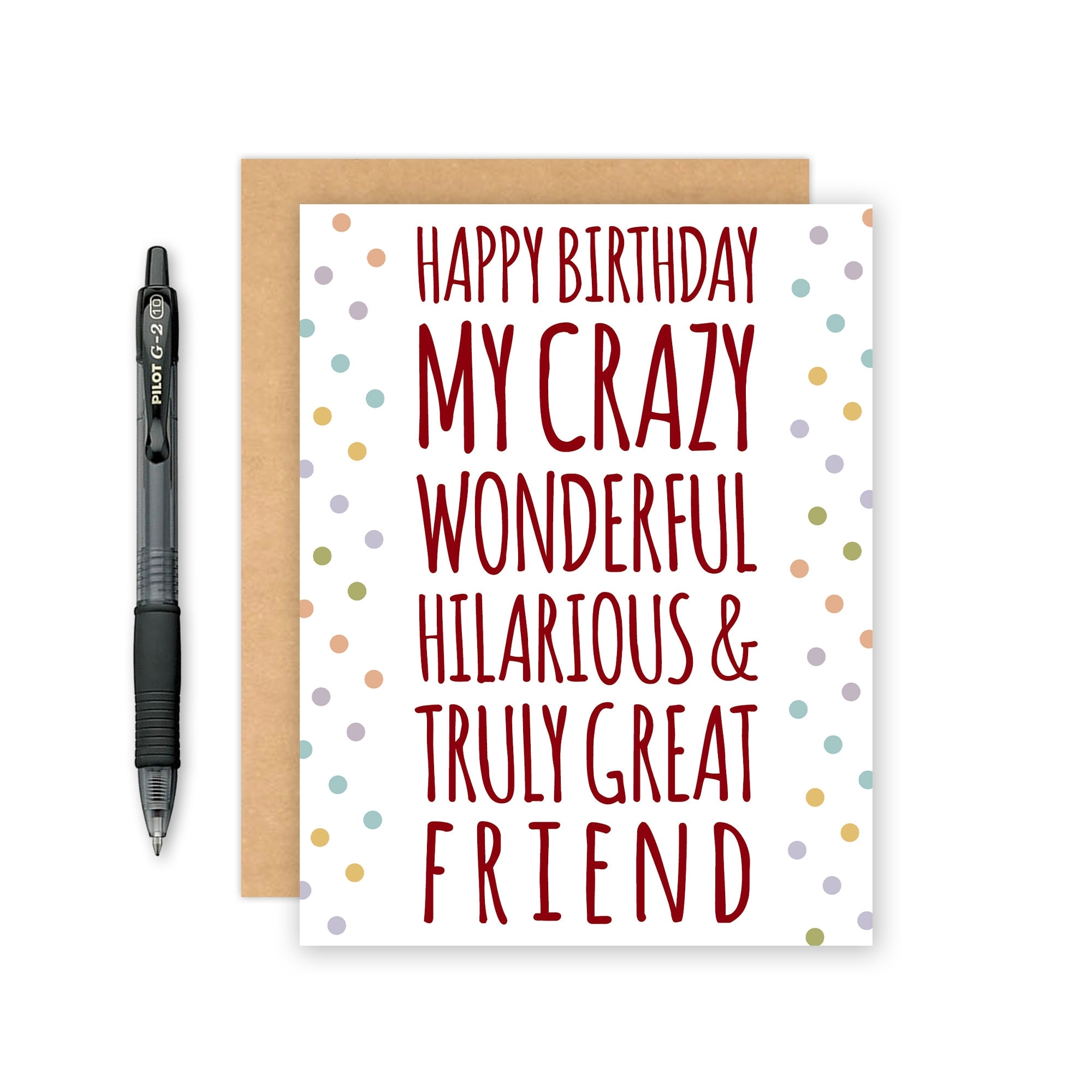 Crazy Wonderful Hilarious Great Card Happy Birthday Card Best Friend Card Funny Greeting Card Boyfriend Birthday Card Cute Card Etsy
