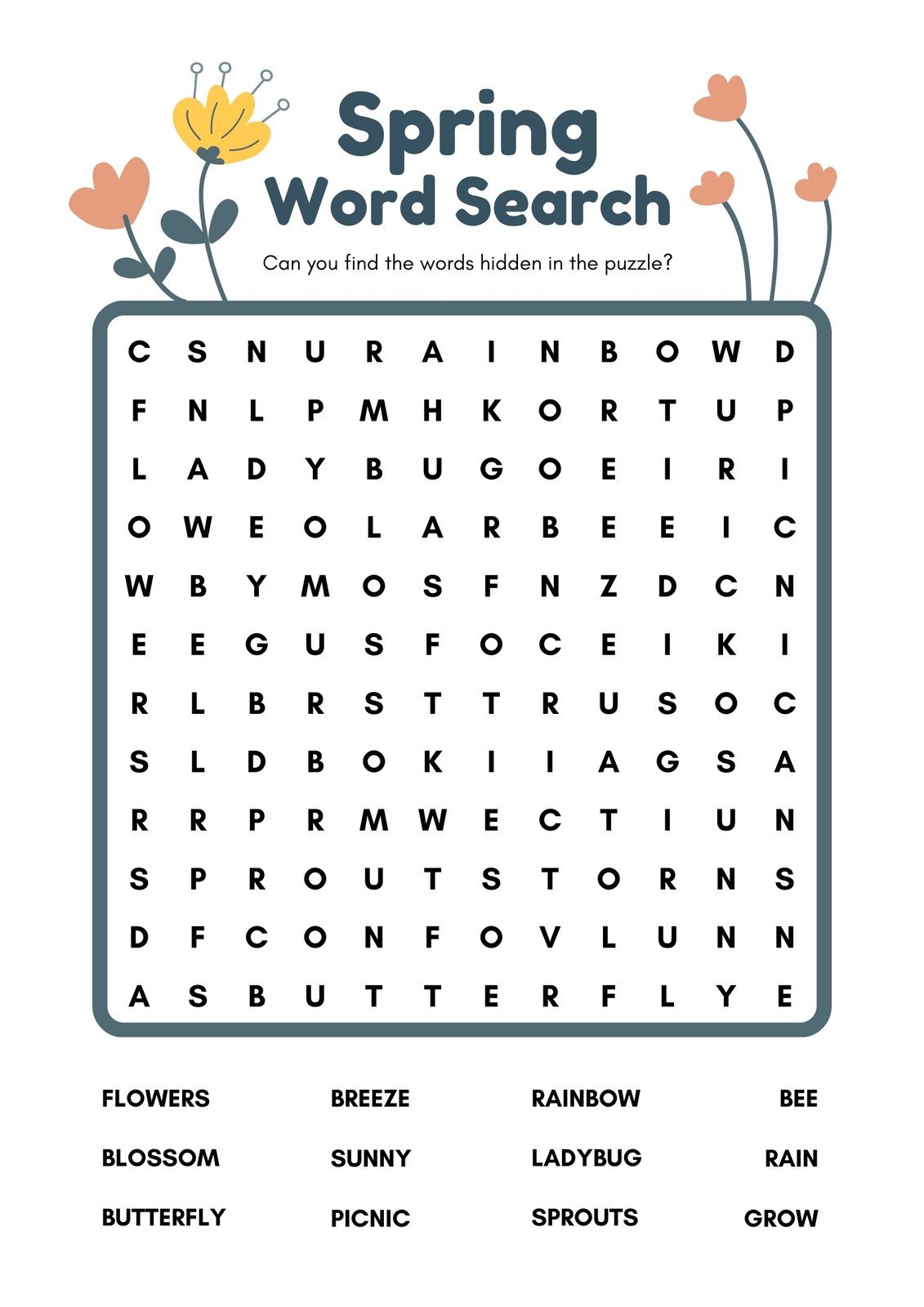 Free Printable Spring Worksheets