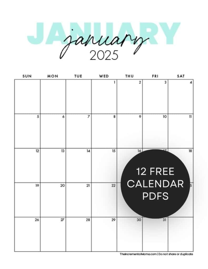 Free Printable Monthly Planner 2025
