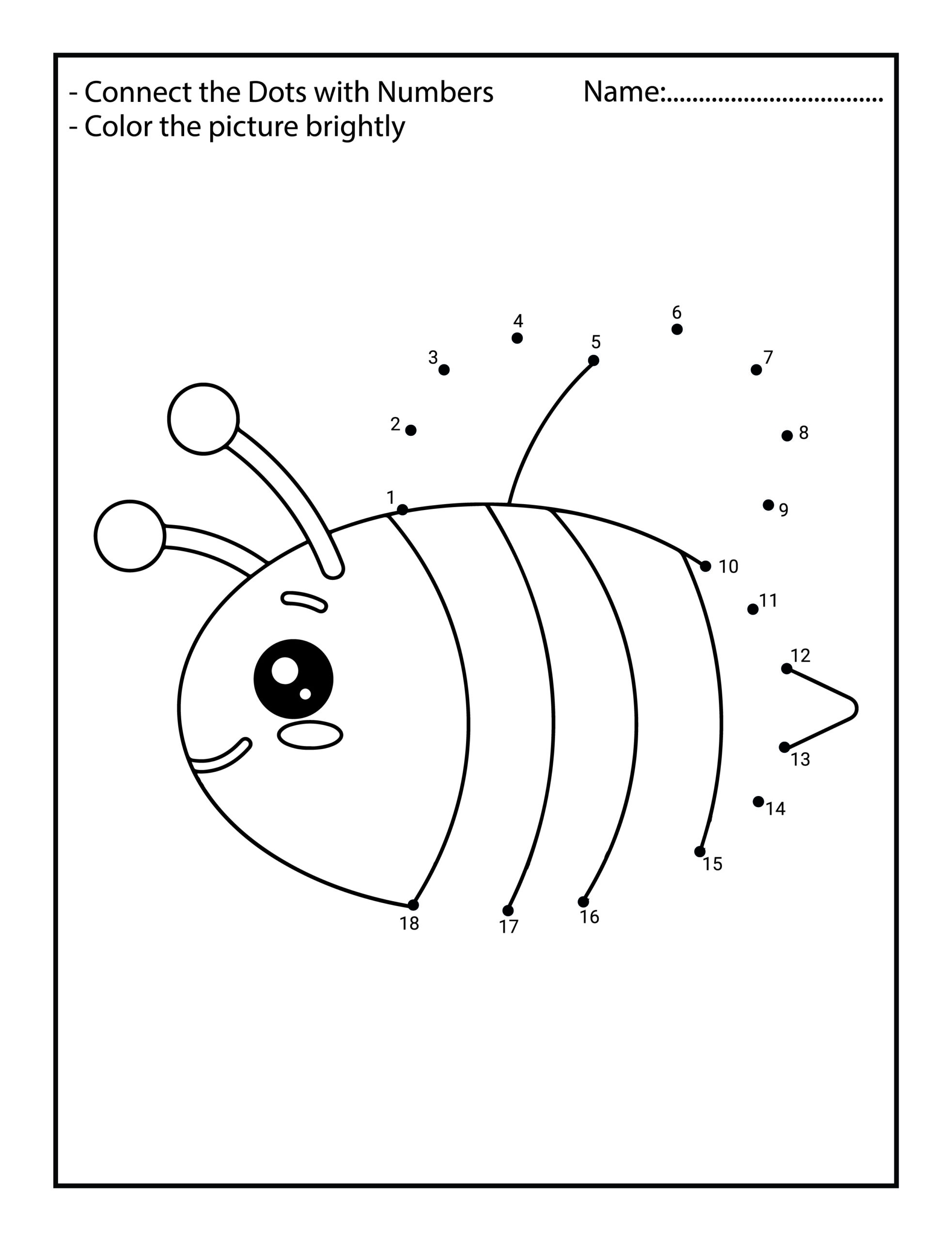 Connecting Dots Worksheets For Kindergarten