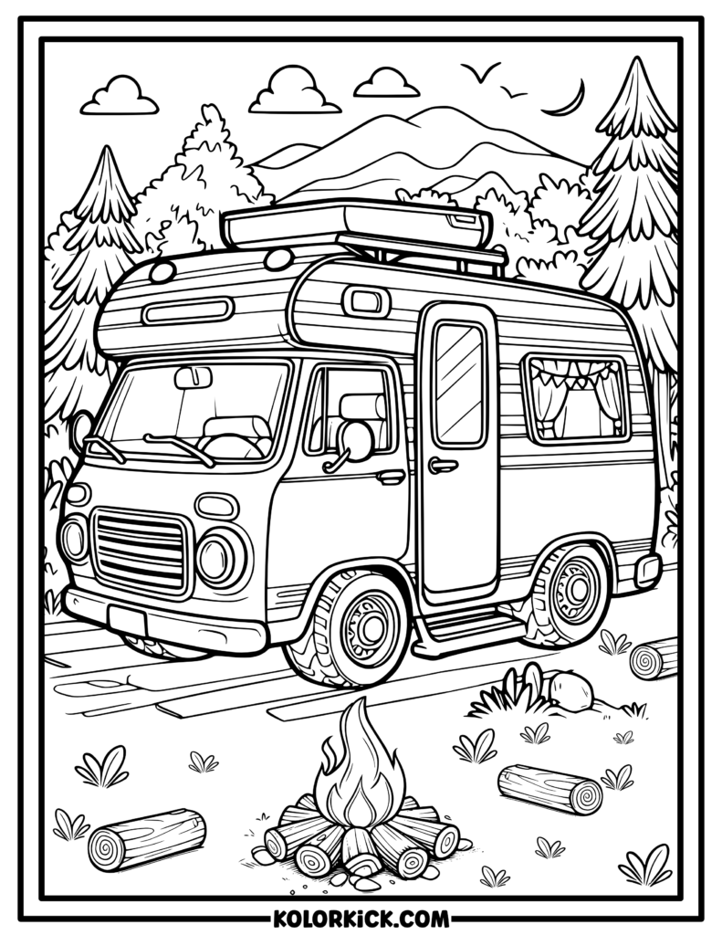 coloring pages of campers