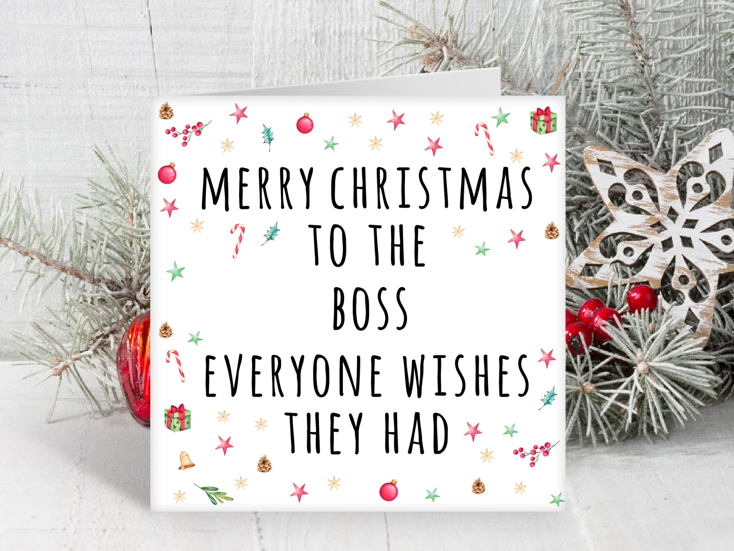 Cute Christmas Card For Boss Work Office Special Xmas Gift For Employer Employee Seasons Greetings Holidays Etsy