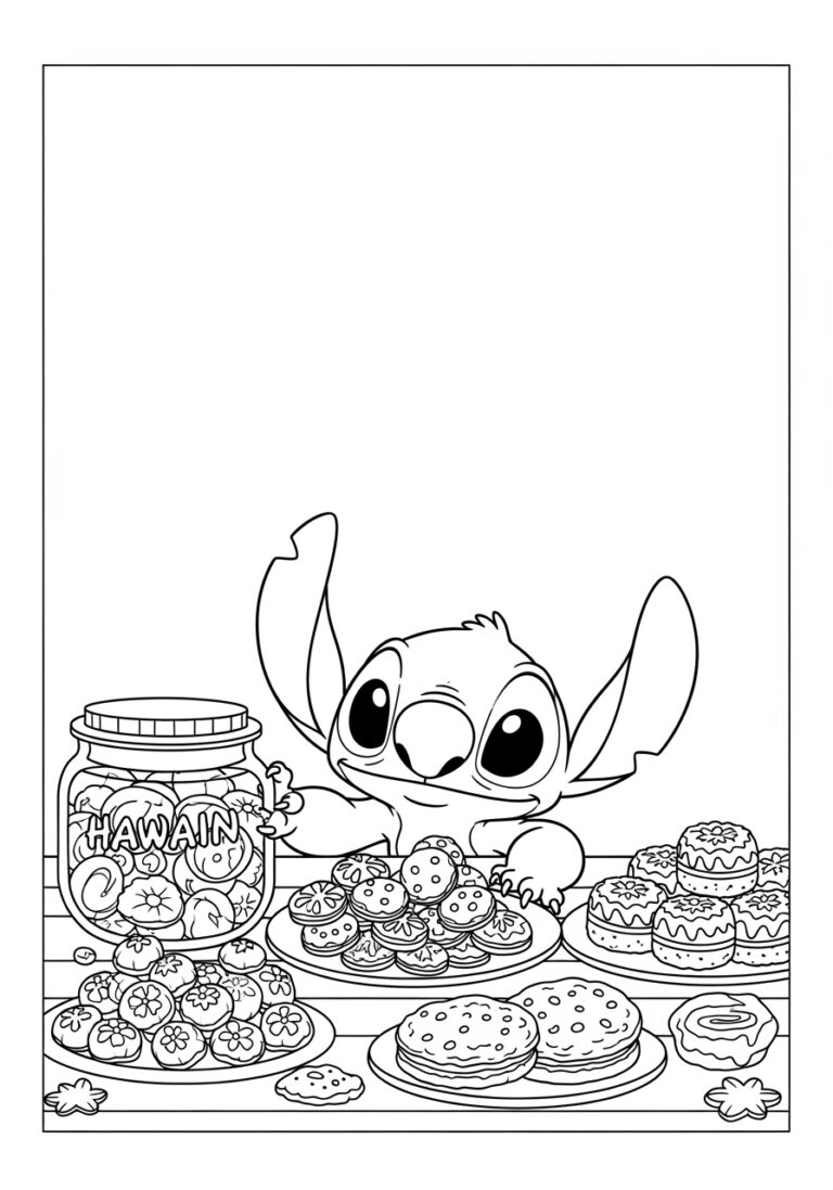 cute stitch coloring pages