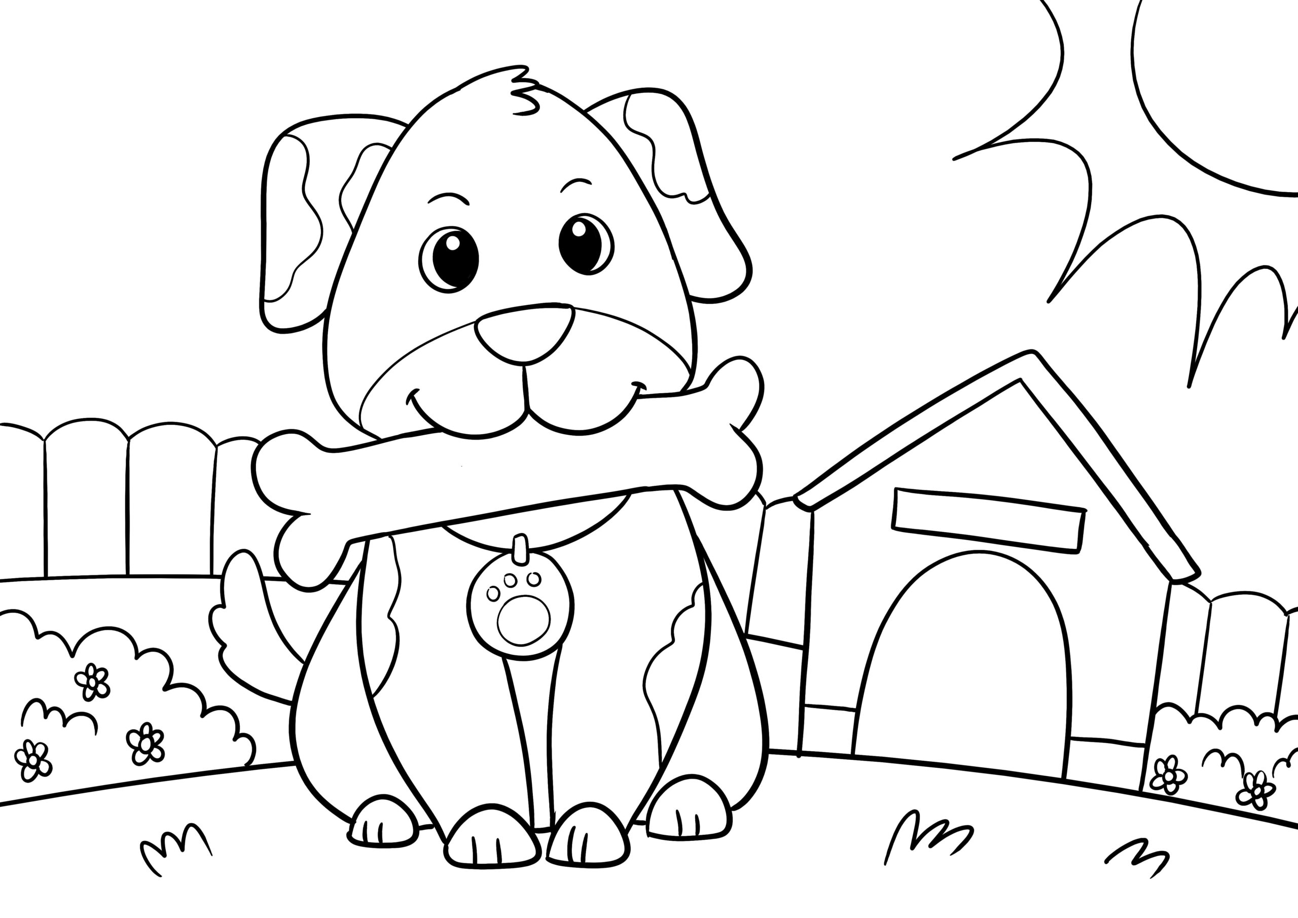 dog coloring pages cute