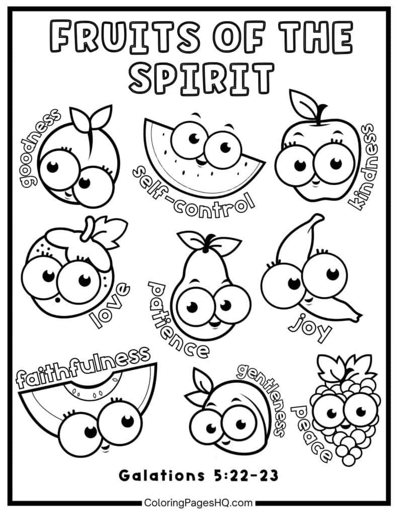 fruit of the spirit worksheets pdf