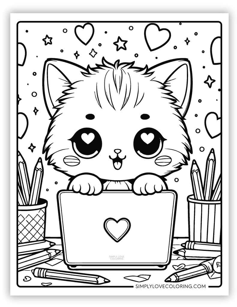 Cute Kitten Coloring Pictures