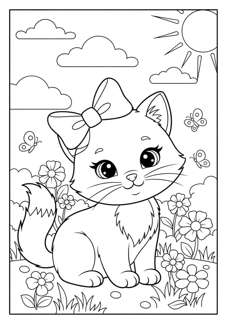 Cute Kitten Coloring Pictures For Kids To Print