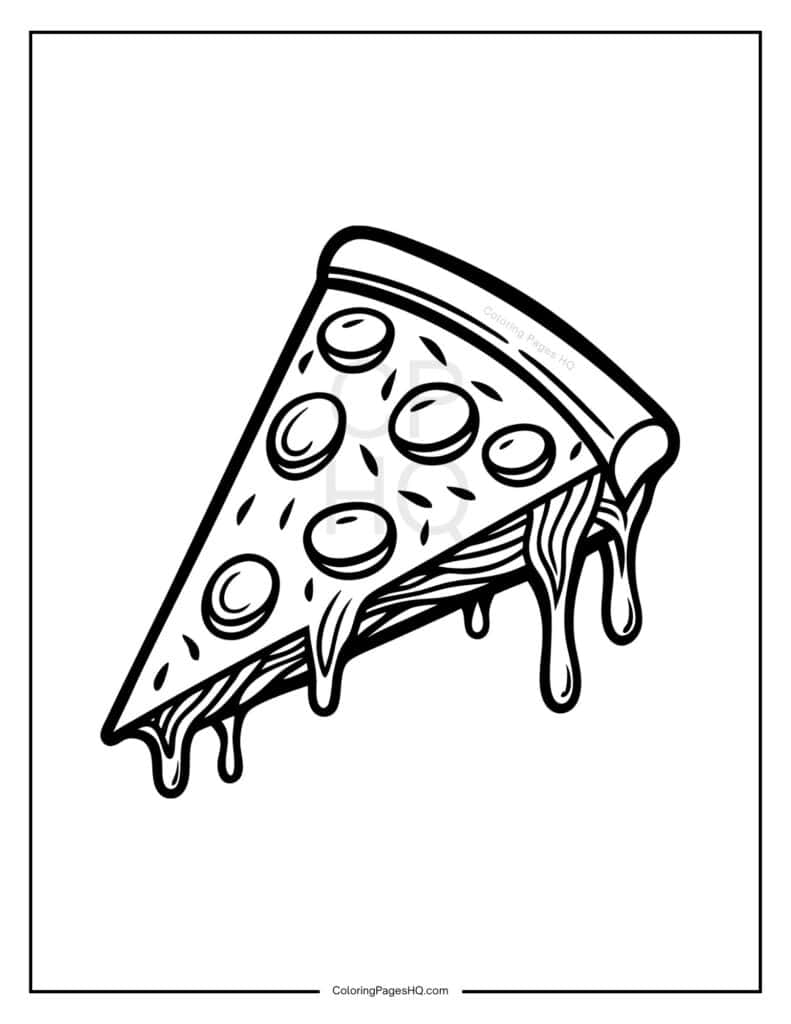 coloring pages of a pizza