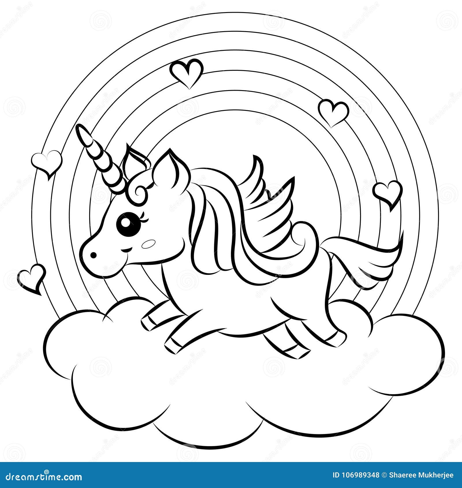 unicorn and rainbow coloring pages