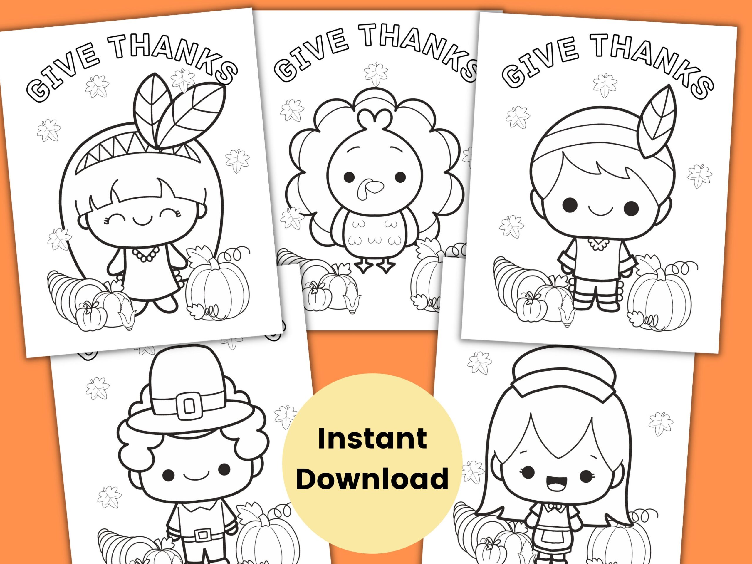 cute thanksgiving coloring pages