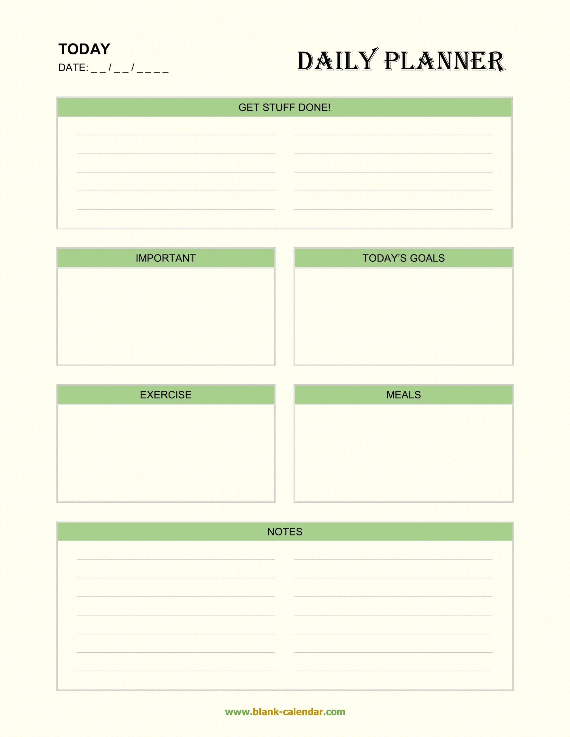 Daily Planner Template Word