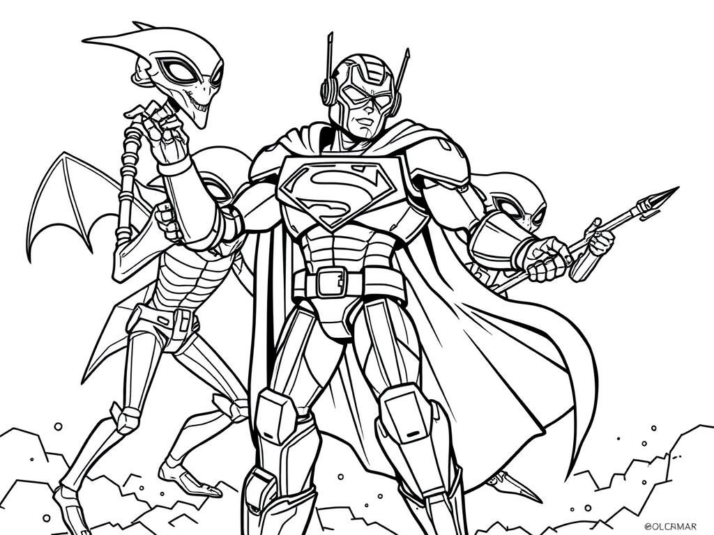 super hero coloring page