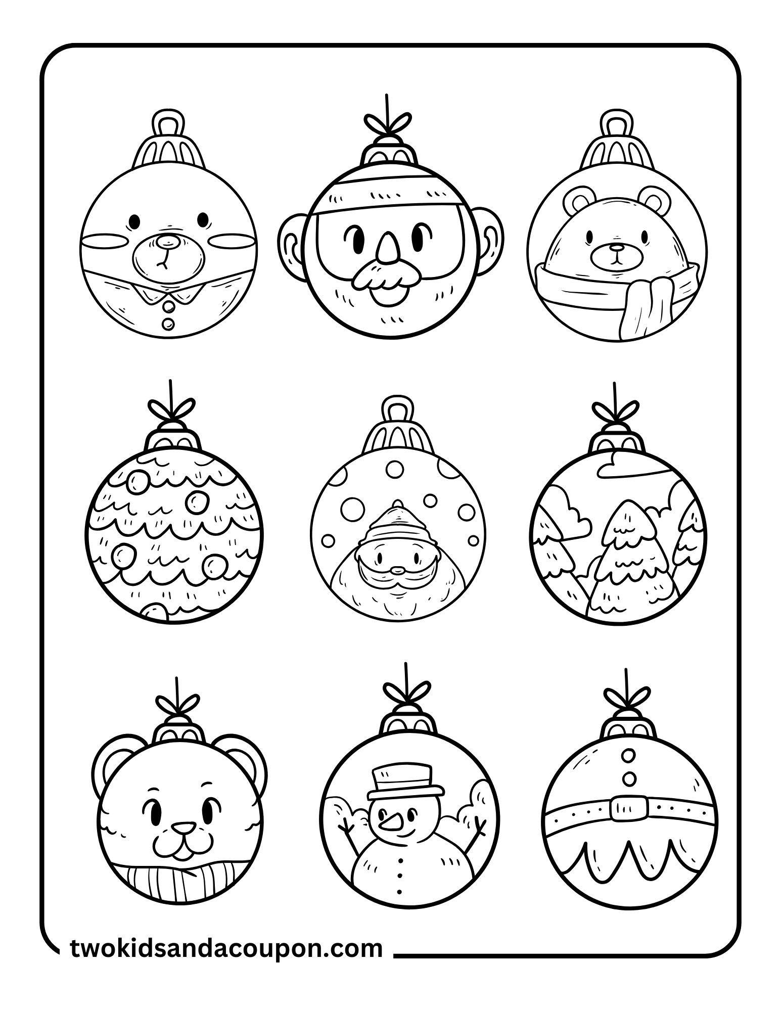 Deck The Halls With 8 Christmas Ornament Coloring Pages