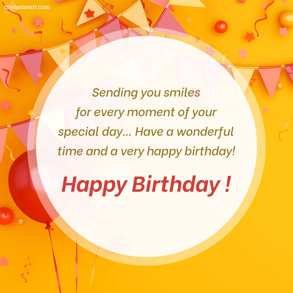 Decoration With Orange Balloon Heart Touching Birthday Wishes For Sister