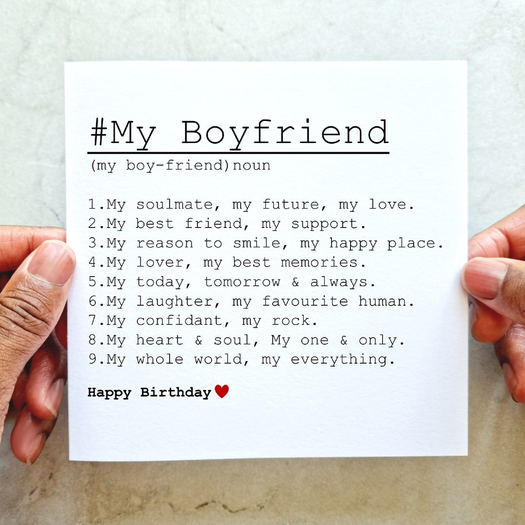 Definition Boyfriend Birthday Card Romantic Card For Boyfriend Birthday Card For Him Printed Card For Boyfriend Special Boyfriend Etsy