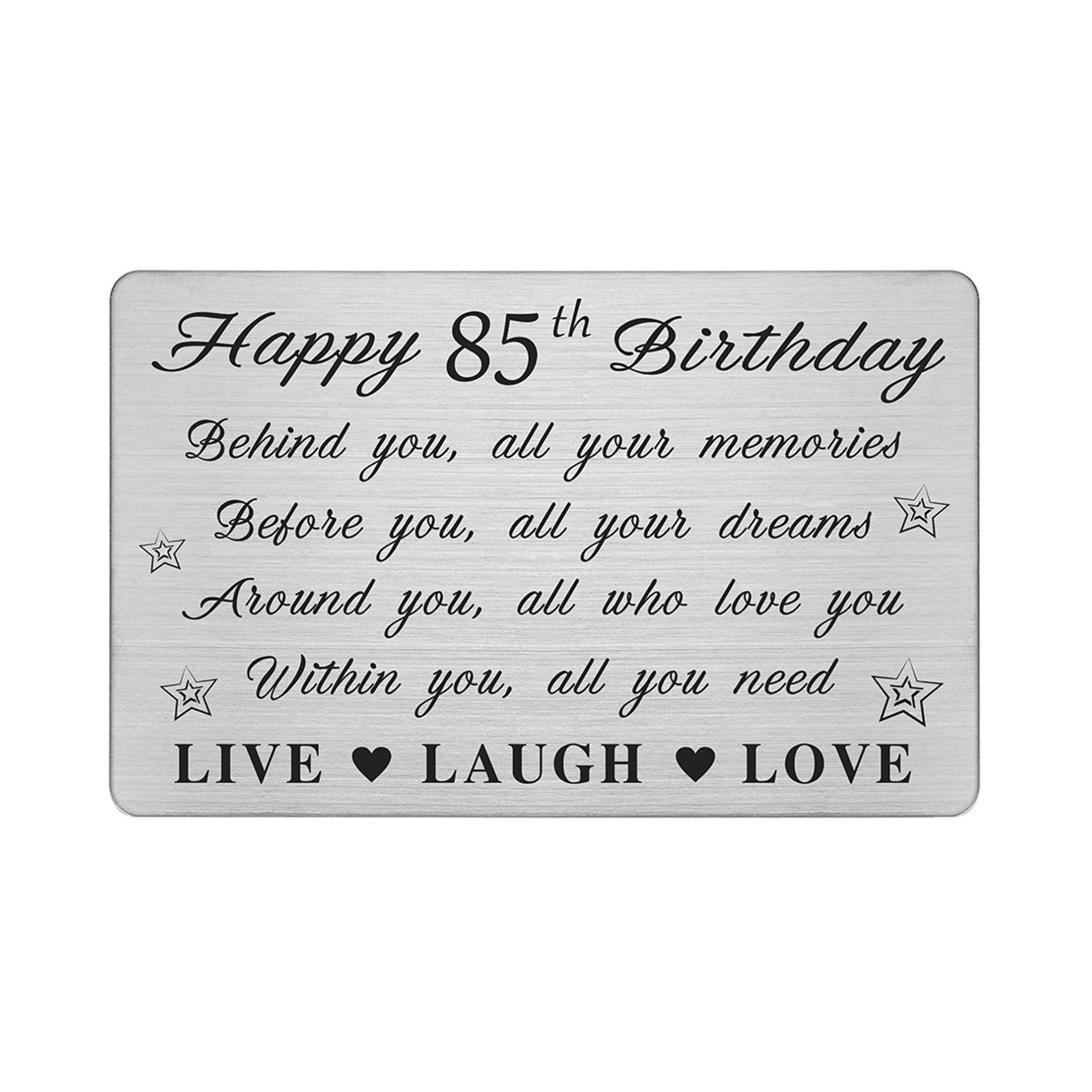 DEGSAKEN Happy 85th Birthday Card Gifts For Aged Adult 85 Year Old Metal Wallet Card Unisex Walmart