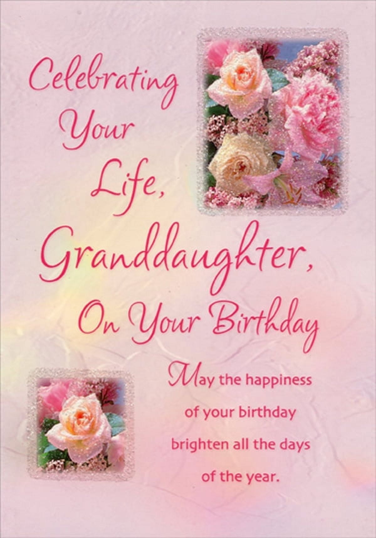 Designer Greetings Happy Birthday Card With Pink Flowers For Granddaughter Walmart
