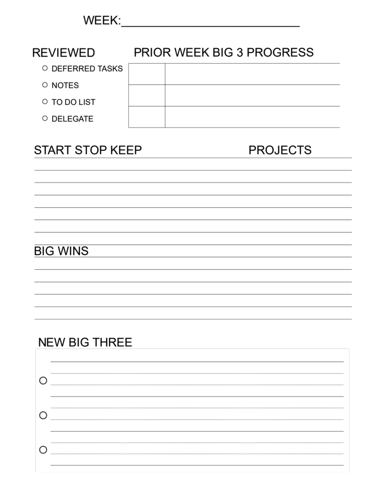 DIGITAL Full Focus Planner On Remarkable 2 Easy Build Technology