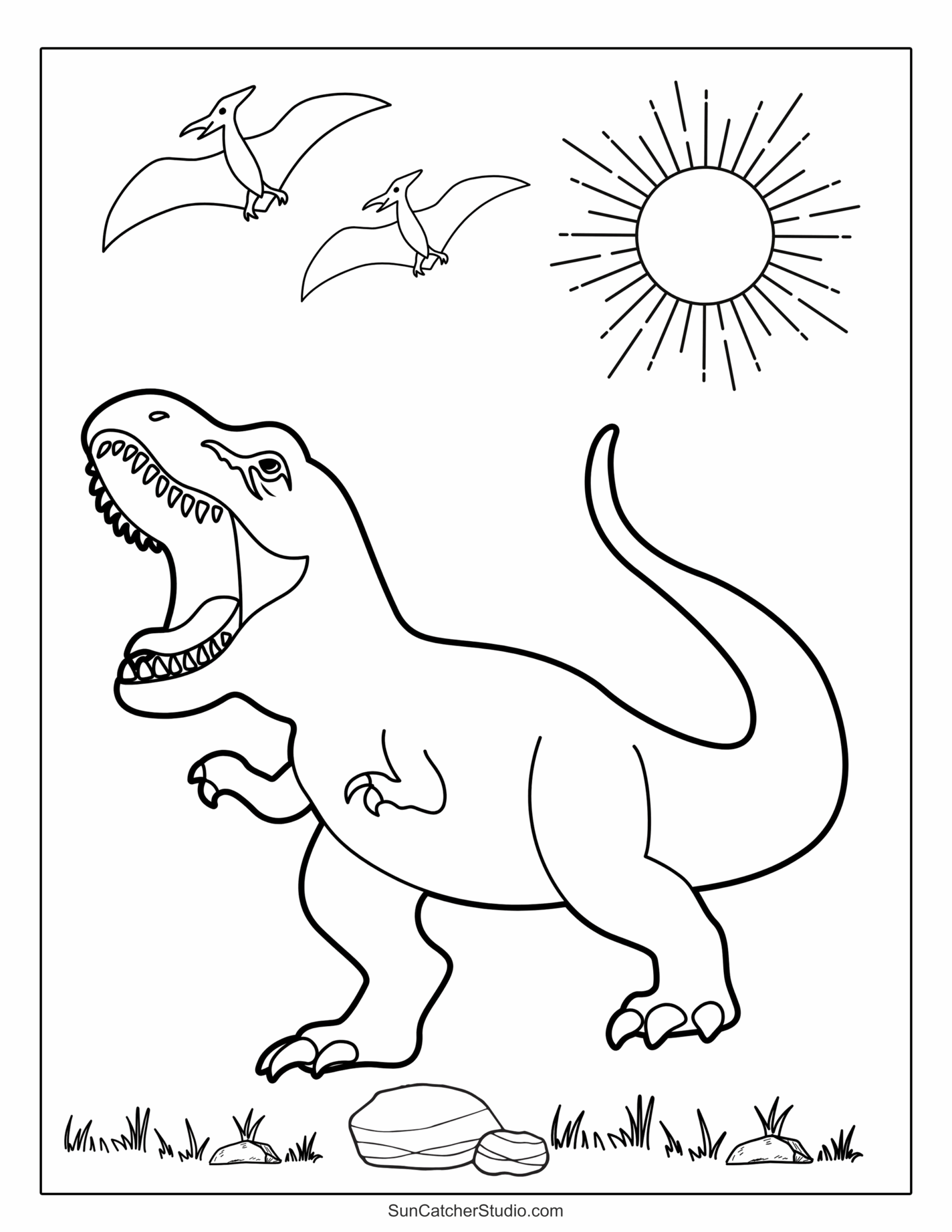 coloring sheets of dinosaurs