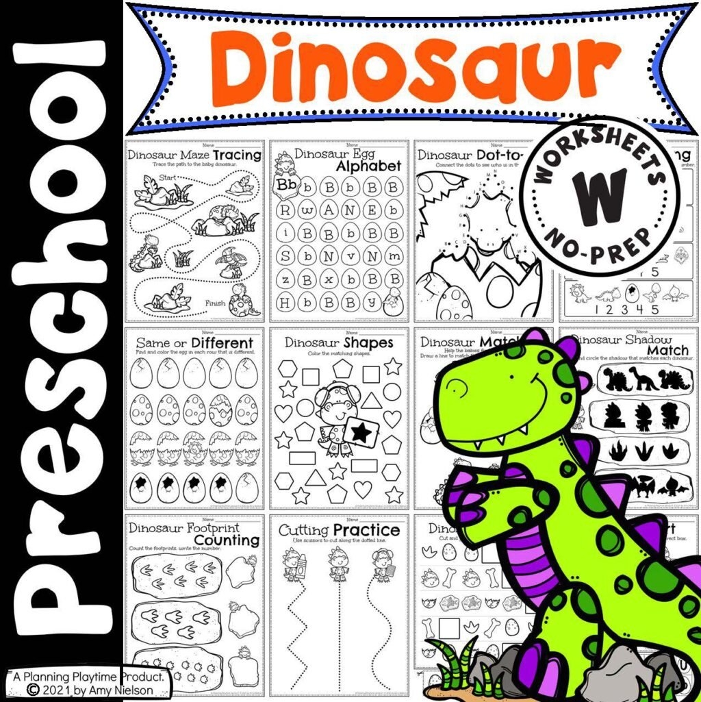 Dinosaur Worksheets For Preschool Planning Playtime