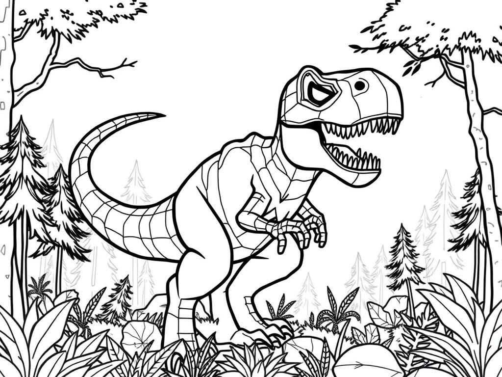 Dinosaurs Coloring Page Tyrannosaurus Rex In The Prehistoric Forest Free Printable Coloring Page Dinosaurs Coloring Page Tyrannosaurus Rex In The Prehistoric Forest Free Printable Coloring Page