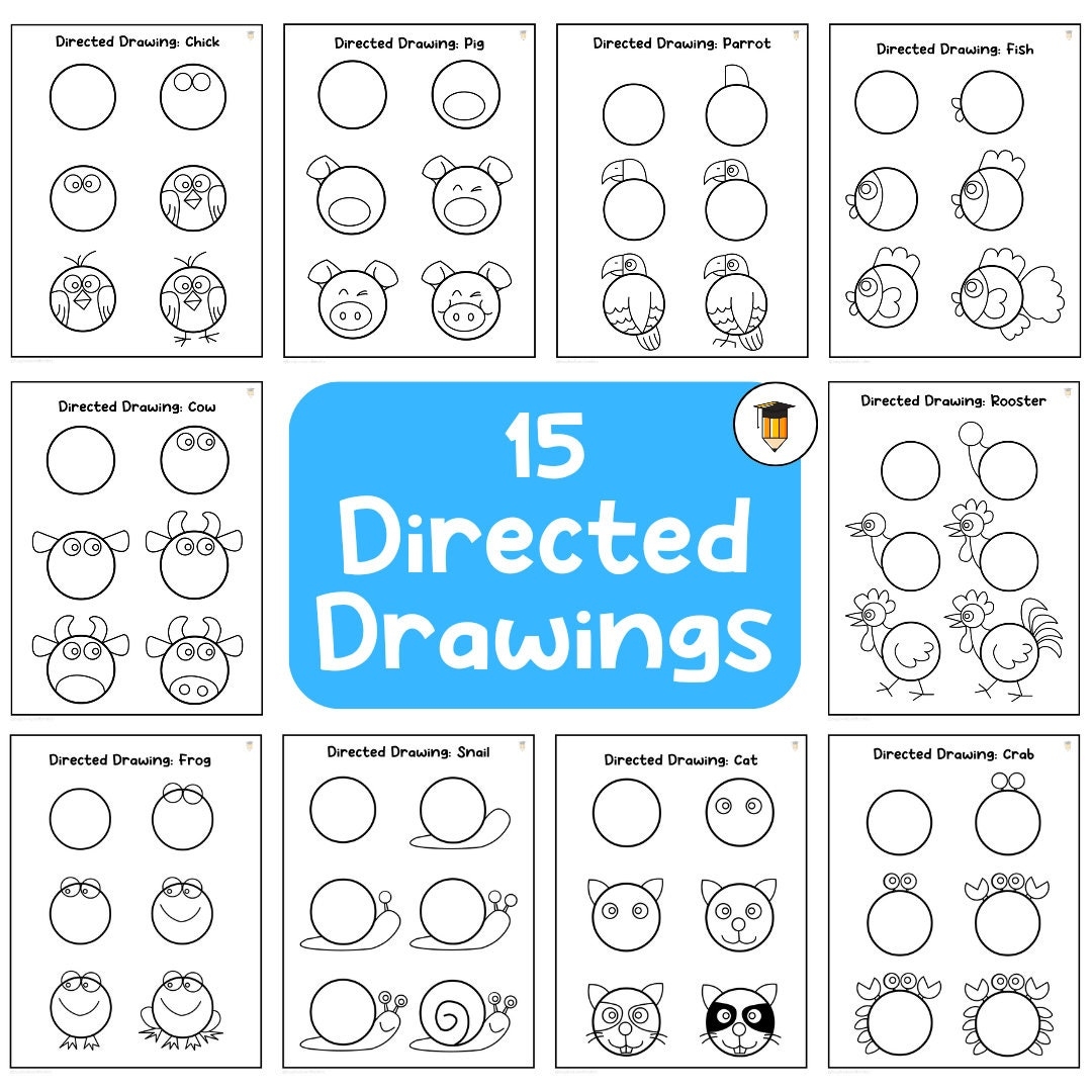 Direct Drawing Drawing Activities For Kids Art Worksheets Summer Camp Printable Art For Kids Drawing Worksheet Kindergarten Art Etsy