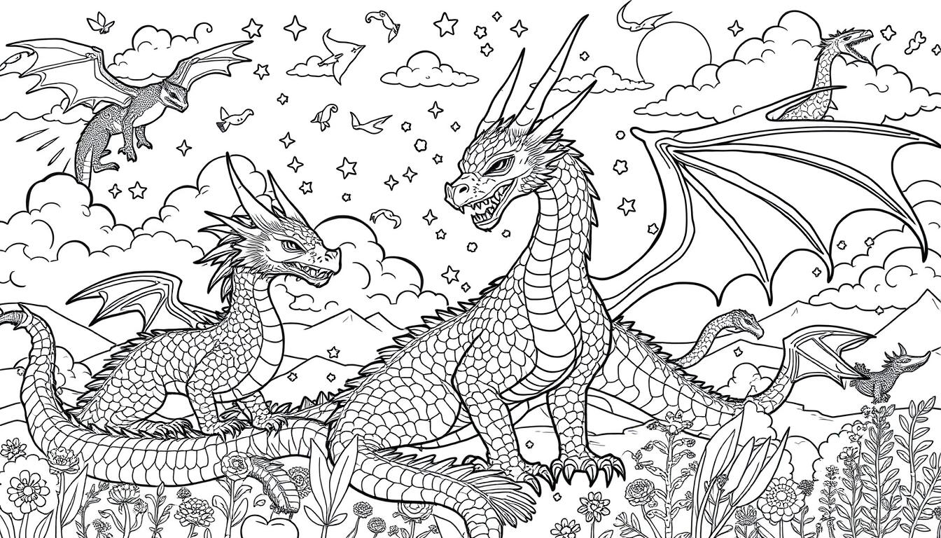 Dragon Colouring Pages Free