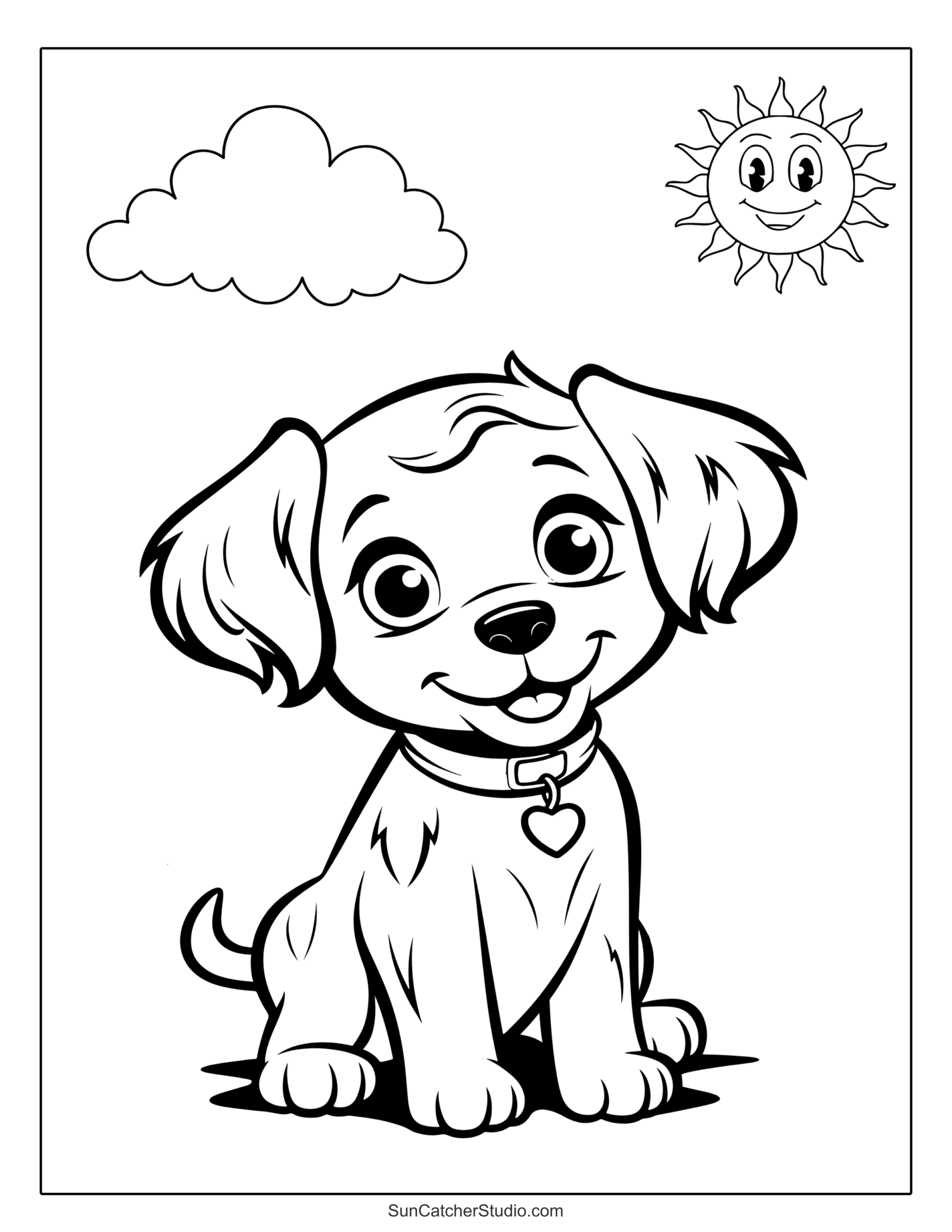 free printable coloring sheets of dogs