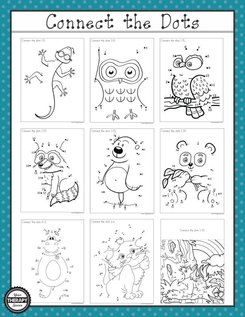 number dot to dot worksheets
