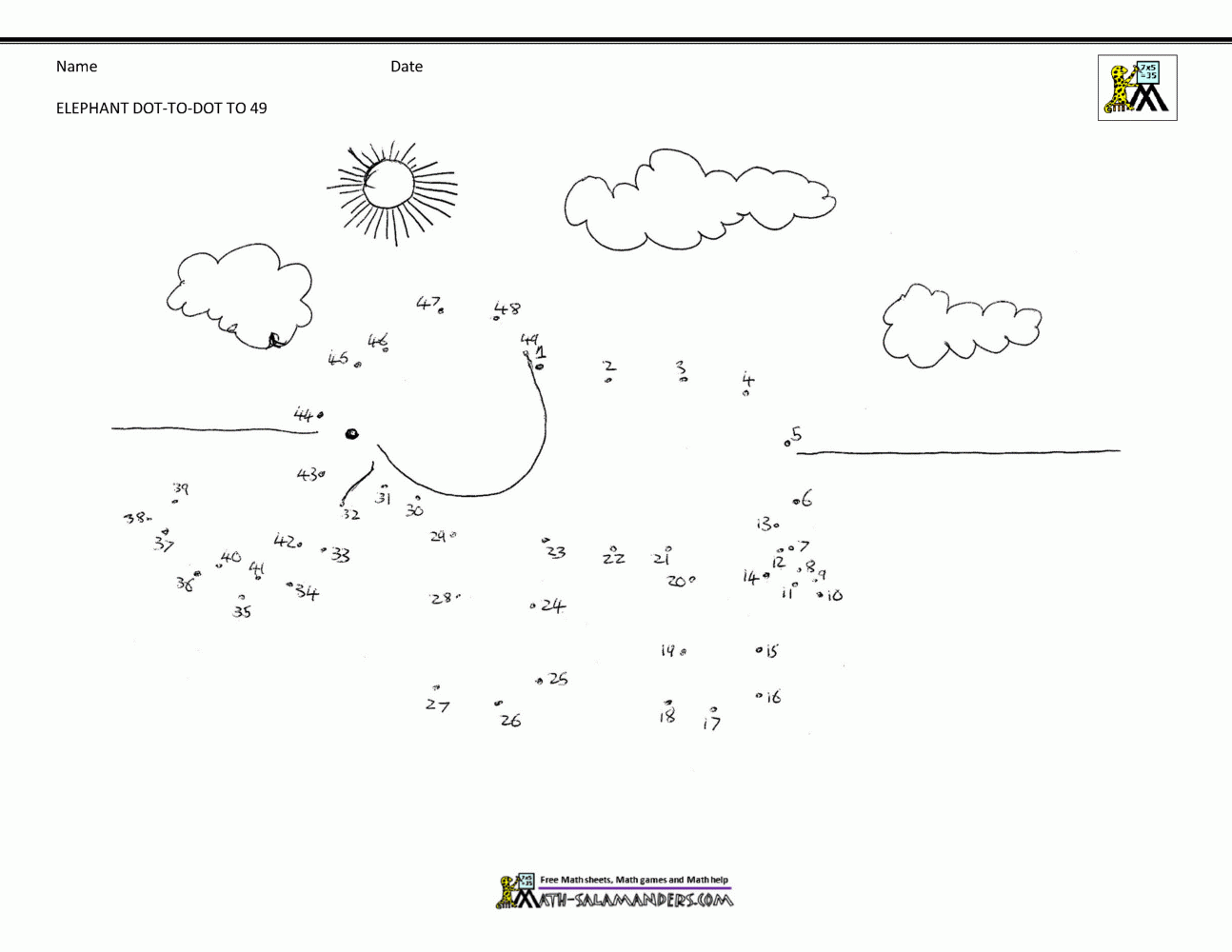 dot to dot worksheets
