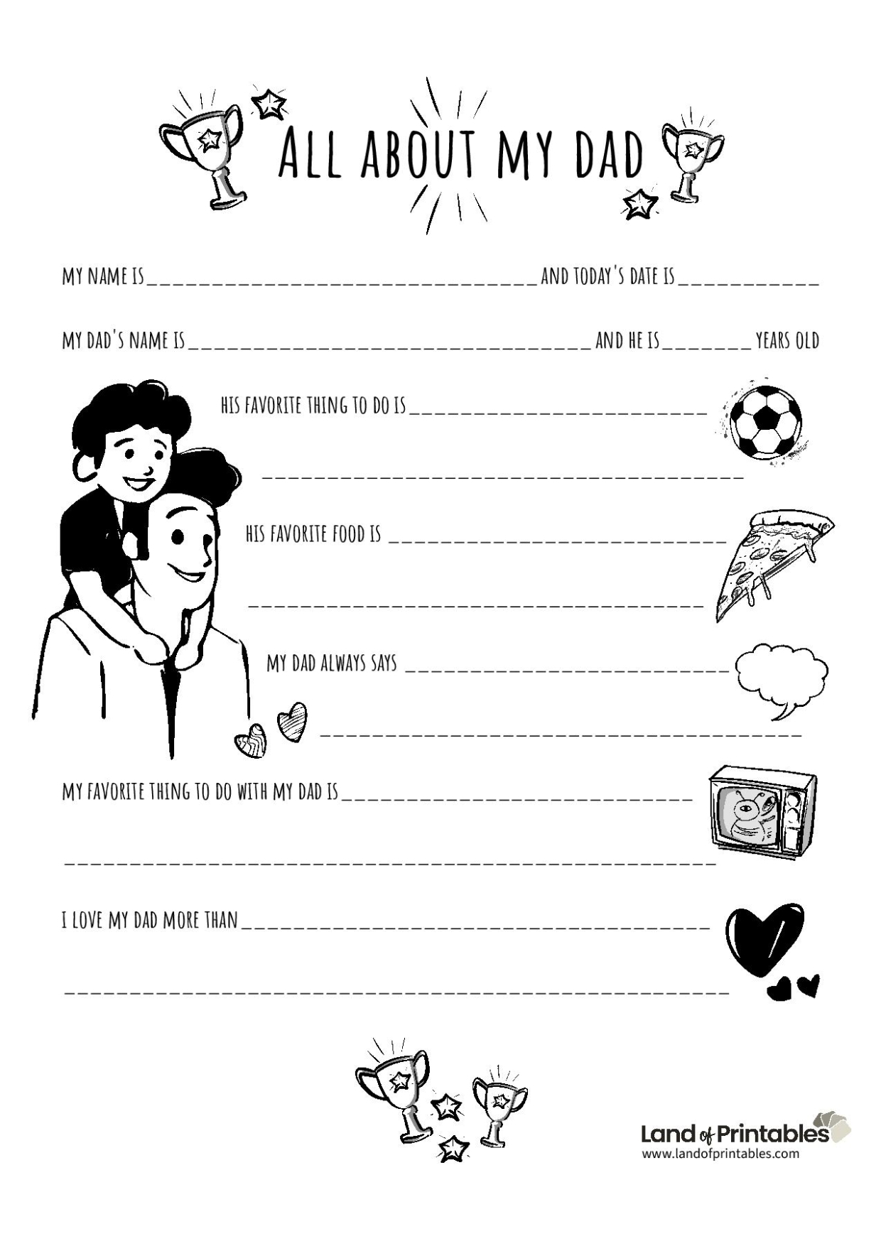 all about dad worksheet