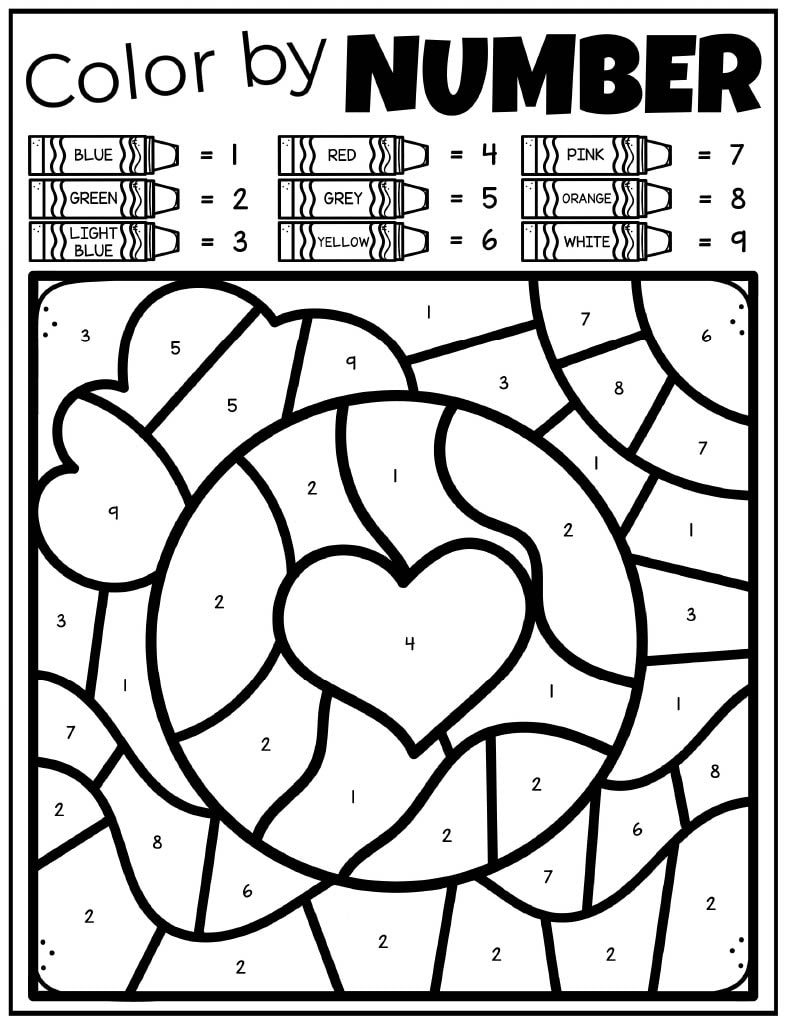 printable color by number pages