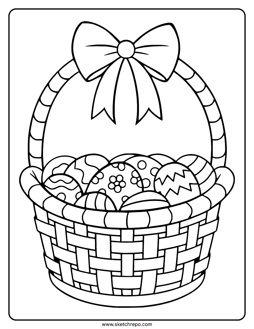 Easter Basket Coloring Page