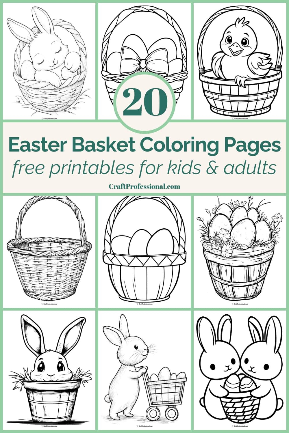easter basket coloring page