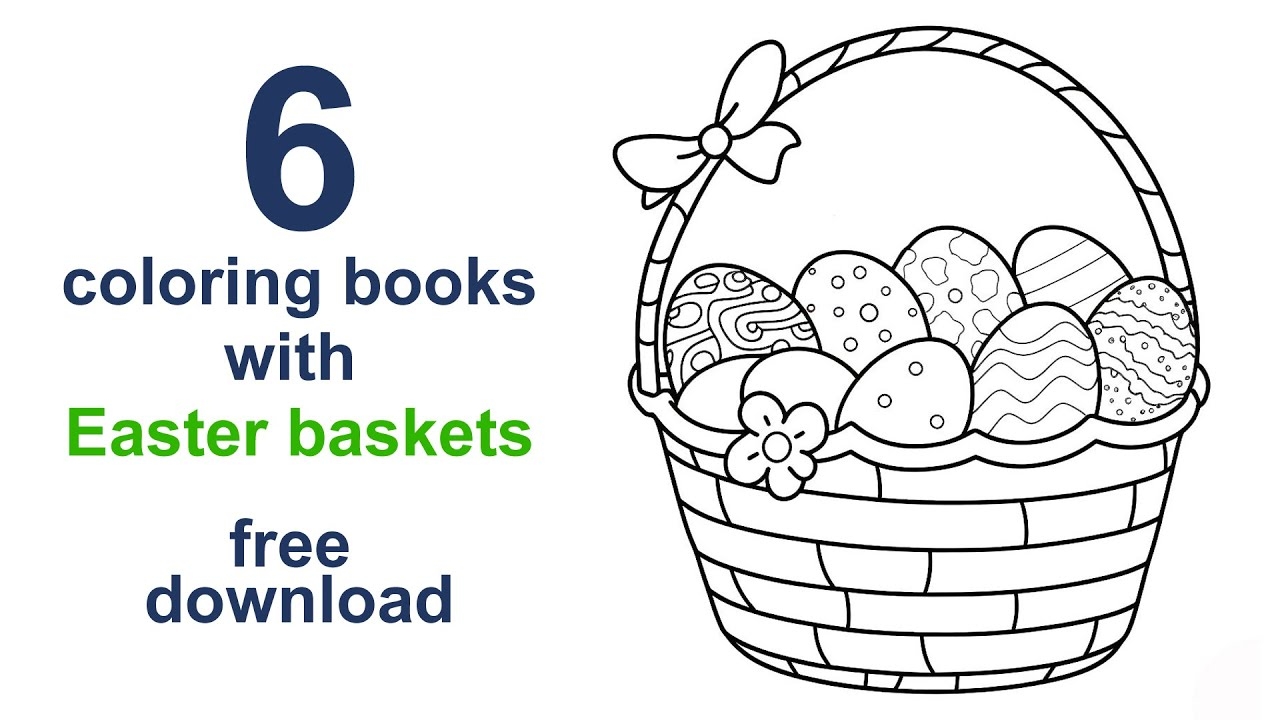 Easter Basket With Easter Eggs Coloring Pages To Download For Free YouTube