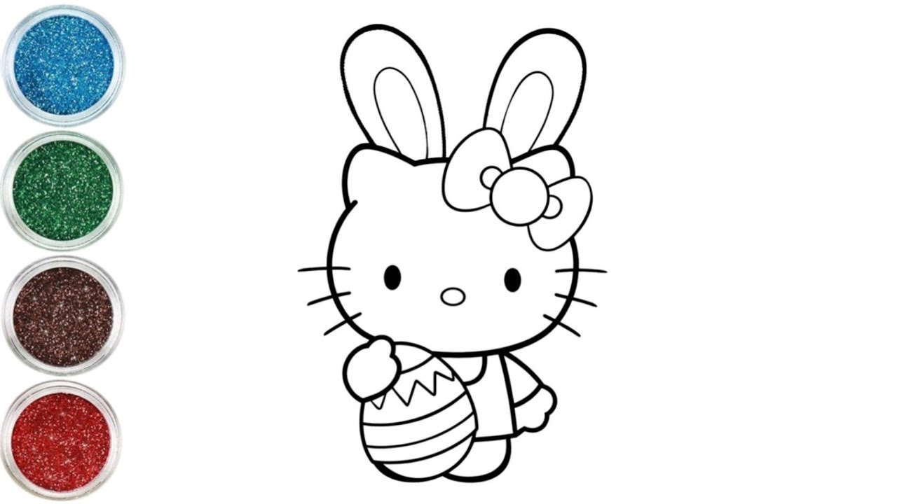 hello kitty easter coloring pages