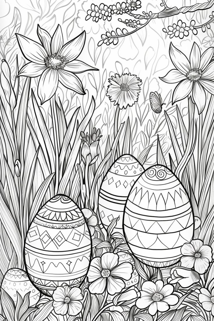 Easter Eggs Coloring Pages Free Printables  Easter Eggs Coloring Pages Free Printables