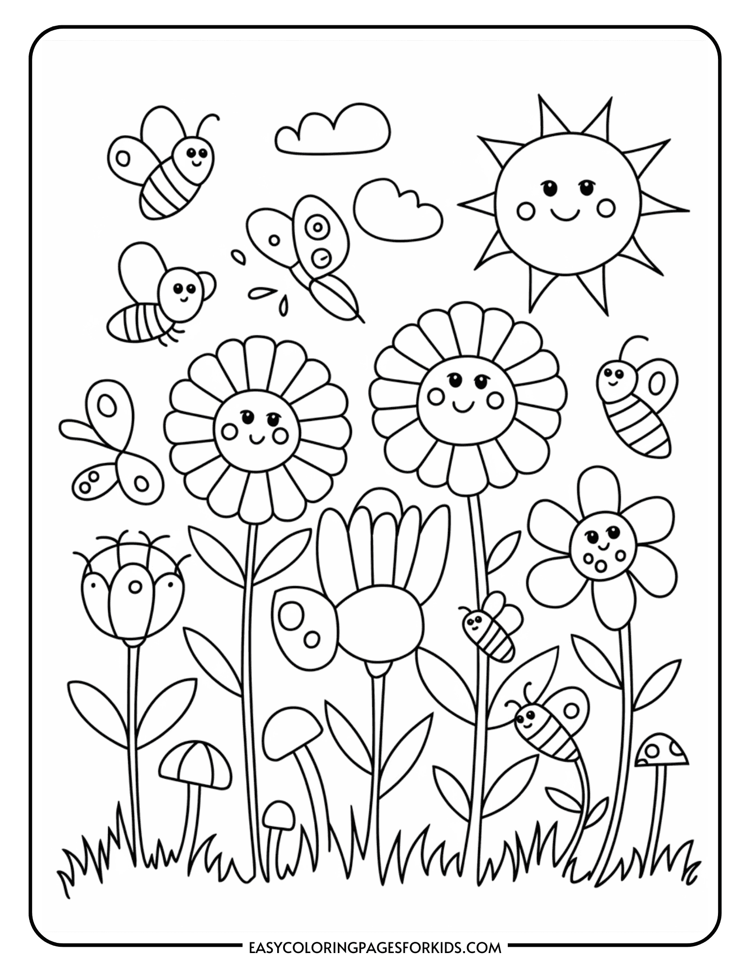 Coloring Page Of A Garden