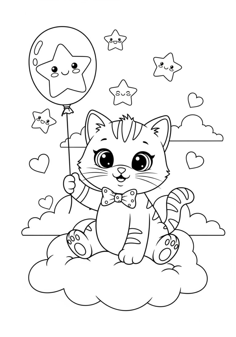 adorable kitten coloring pages