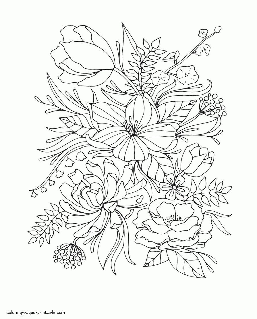 realistic flower coloring pages realistic flower coloring pages