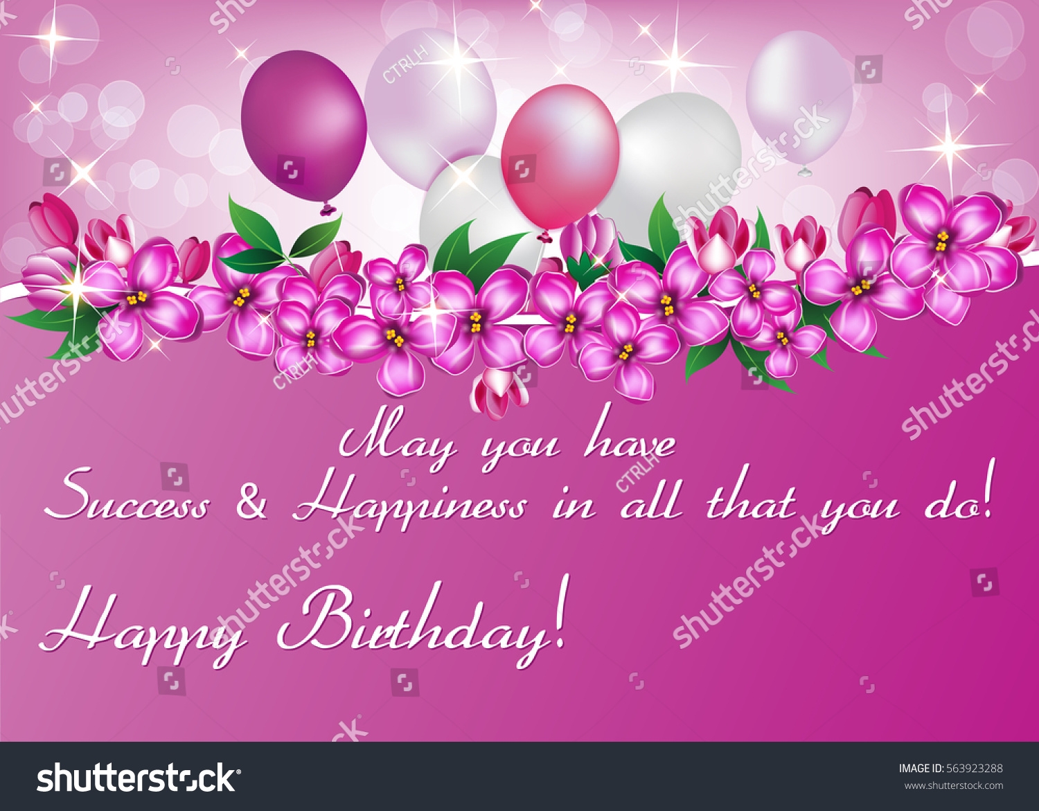 Elegant Birthday Card Print Happy Birthday Stock Illustration 563923288 Shutterstock