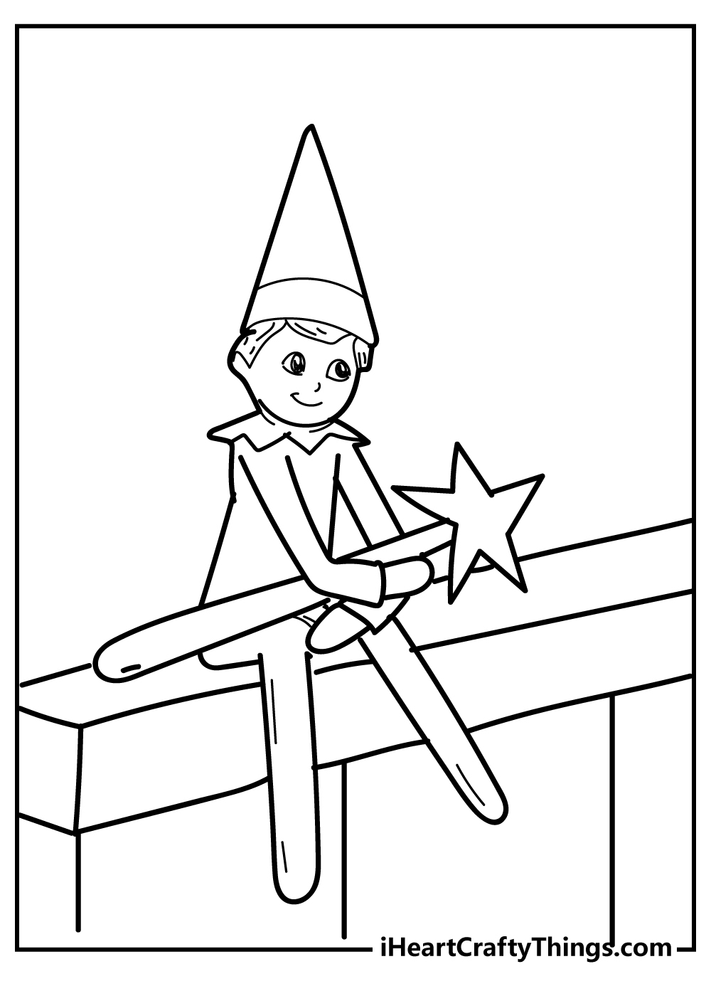 elf on shelf coloring page
