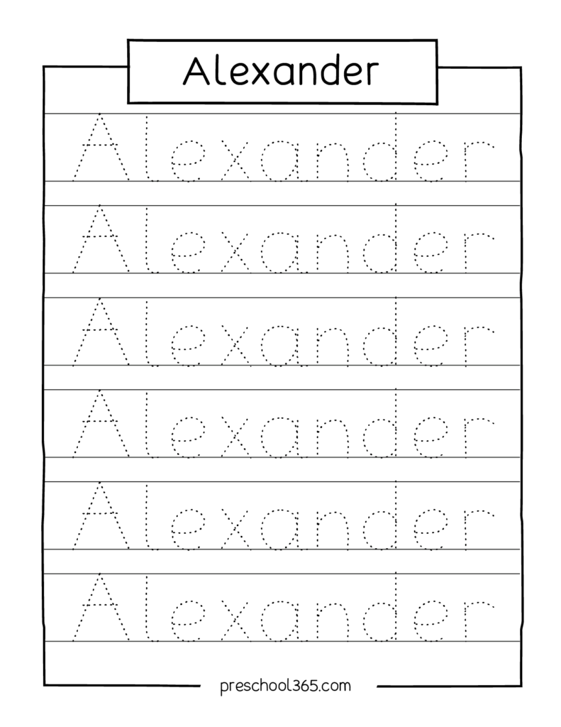 trace your name worksheet