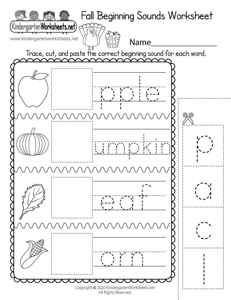 fall worksheets for preschool