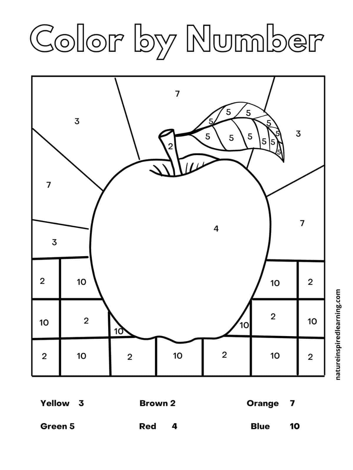 color by number printable worksheets